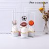 36 PCS Sports Cupcake Toppers Baseball Cupcake Picks Football Soccer Ball ToothPicks Rugby Basketball Cake Decorations for Sports Balls Theme Boys Men Birthday Party Supplies