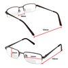 Yogo Vision Reading Glasses Set of 2 Bifocal Half Rim Metal Glasses for Reading Quality Spring Hinge Readers Men and Women +2.5