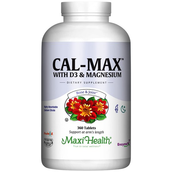 Maxi Health Calcium Magnesium Supplement with Vitamin D3 and Boron - Kosher Bone Health & Nighttime Formula, Calcium Citrate CalMag & Vitamin D (360 Tablets)