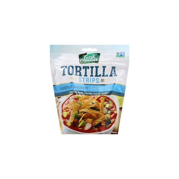 Fresh Gourmet Tortilla Strips Lightly Salted 3.5 Oz. Bag, Pack of 4