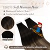 Ugeat 22inch Tape in Hair Extensions Human Hair Brown Tape Real Human Hair Extensions Natural Black to Dark Brown Mix Caramel Brown Balayage Double Sided Tape in Remy Hair Extensions 20Pcs 50G