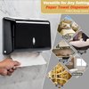 Paper Towel Dispensers, Commercial Toilet Tissue Dispensers Wall Mount Paper Towel Holder C-Fold/Multifold Paper Towel Dispenser for Bathroom, Kitchen(Black)