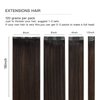 FUBILI Clip in Hair Extensions Ombre Remy Hair Extensions Clip in Human Hair Dark Brown to Chestnut Brown Double Weft Balayage Real Human Hair Full Head Silky Straight 18 Inch 7pcs 120g