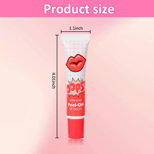 TOSAMZOO 3 Colors Sexy Colors Lip Gloss Sets Waterproof Tear-off Lip Gloss Tattoo Magic Color Lip Stain Tint Long Lasting Peel Off Colored Matte Nude