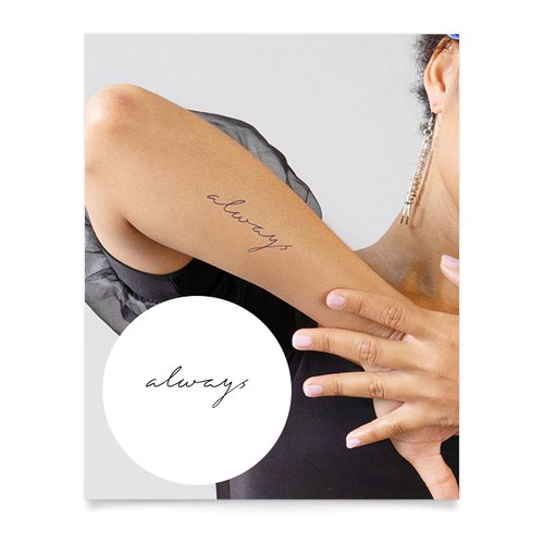 Inkbox Temporary Tattoos, Semi-Permanent Tattoo, One Premium Easy Long Lasting, Water-Resistant Temp Tattoo with For Now Ink - Lasts 1-2 Weeks, No Matter What, 5 x 2 in