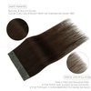 Purfasion Tape in Hair Extensions Remy Human Hair Dark Brown Invisible Skin Wef 18inch 40g 20 Pieces Staight Tape ins for Fashion Women (16Inch #2 40g) Dark Brown Tape in Extensions