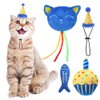BINGPET Cat Birthday Catnip Toys for Indoor Cats,Cat Birthday Hat and Cat Birthday Cake Interactive Plush Kitten Chew Toys,Cute Cake, Fish,Balloon Toys with Crinkle Paper and Catnip Inside Cat Gifts