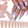500pc Nude Pink Press on Coffin Nails Painted Acrylic Nail Art Tips Artificial Fingernails False Nails Full Cover Party Manicure Design Decor for Women Girls