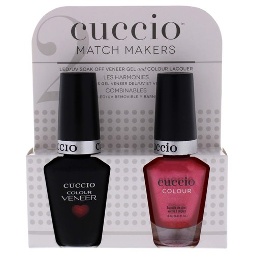 Cuccio Matchmaker - Colour Nail Lacquer & Veneer Gel Polish - Sicilian Summer - For Manicures & Pedicures, Full Coverage - Long Lasting, High Shine - Cruelty, Formaldehyde & Toluene Free - 2 pc