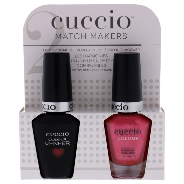 Cuccio Matchmaker - Colour Nail Lacquer & Veneer Gel Polish - Sicilian Summer - For Manicures & Pedicures, Full Coverage - Long Lasting, High Shine - Cruelty, Formaldehyde & Toluene Free - 2 pc