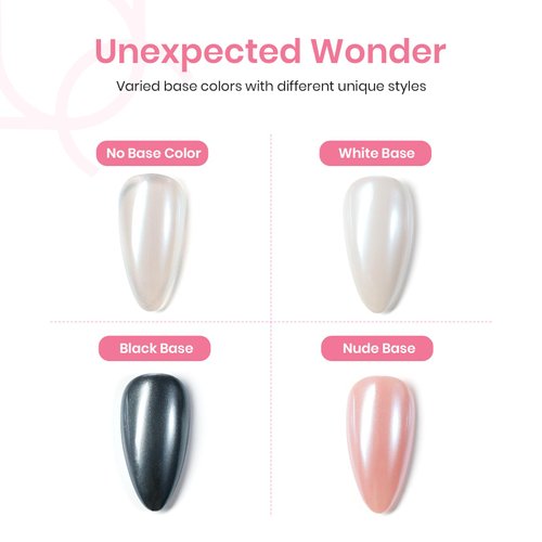 beetles Gel Polish White Chrome Nail Powder for Gel Nails, Pearl Nail Powder Mirror Effect Nail Glitter Manicure Holographic Pigment for Nail Art Design