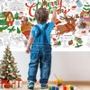 LDFDRT Merry Christmas Coloring Tablecloth Giant 1 Pack Paper Coloring Table Cloths Christmas Tree Santa Claus Poster 54x108 Inch Crafts for Kids Disposable Rectangle Table Cover for Party Supplies