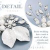 Kisshine Pearl Bride Wedding Hair Comb Rhinestone Silver Bridal Headpiece Leaf Hair Piece Wedding Hair Accessories for Women and Girls