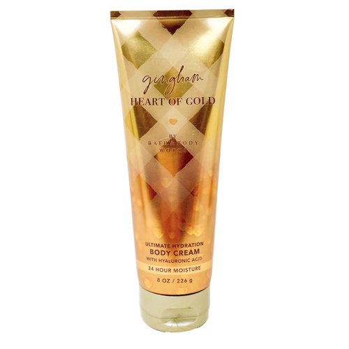 Bath & Body Works Gingham Heart Of Gold - 2 Pack Of Body Cream With a Himalayan Salts Springs Bar Soap.