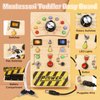 Dreamon Montessori Wooden Busy Board with 15 Led Lights - Baby Sensory Toys Light Switch Travel Toys for Ages 2-4 - Preschool Learning Activities Christmas & Birthday Gifts for Toddlers 1-3