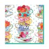 Caspari Tea Cups Paper Luncheon Napkins - Two Packs of 20