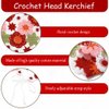 Urieo 2 Pcs Crochet Head Scarf Hair Bandanas Knitted Hair Scarf Colorful Floral Bandana Headbands Tie Head Kerchief Party Daily for Women and Girls