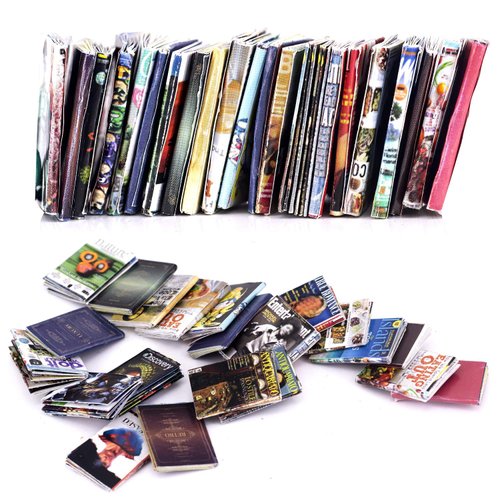 Dollhouse Miniatures Magazine Books Mini Books Mini House Accessories Books Model Dollhouse Accessories 1:12 Scale DIY Puzzle Project Doll House Furnishings Accessories