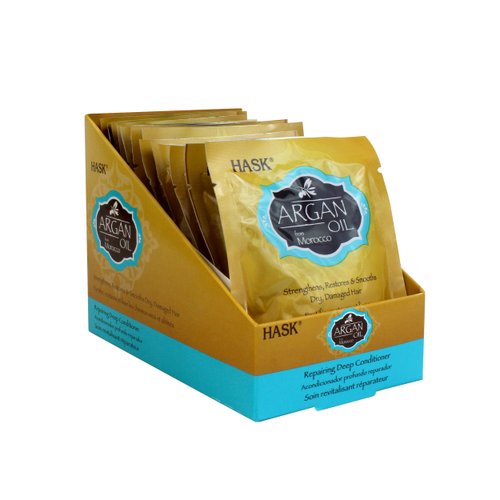 HASK ARGAN Repairing Deep Conditioner Treatments for all hair types, color safe, gluten-free, sulfate-free, paraben-free - Pack of 12