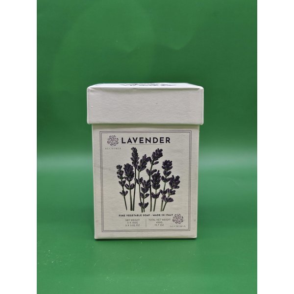 Italian Lavender Luxury Vegetable Soap Bar Set, 5.25 Oz Each, Box of 3. Made in Italy. Beautiful Box, Gift Ready