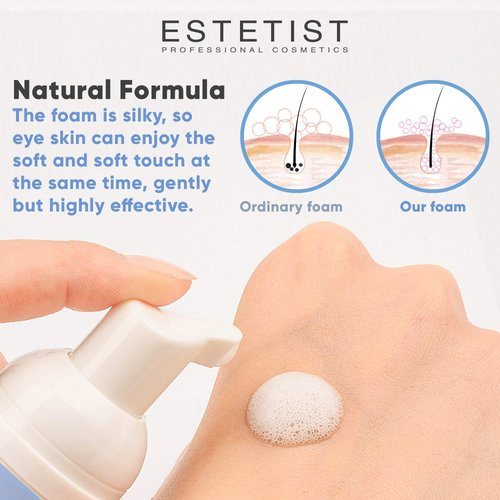 ESTETIST Eyelash Extension Shampoo & Brush - Gentle Aftercare Foaming Lash Cleanser Kit & Makeup Remover - For Home & Salon Use