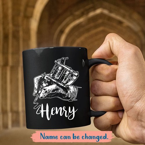 Tattoo Artist Mug | Personalized Tattoo Artist Coffee Mug For Women Men | Tattoo Artist Present | Tattoo Artist Gift Ideas | Tattoo Artist Birthday Gifts | Black Ceramic Cup 11oz 15oz