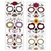 12PCS Sugar Skull Face Temporary Tattoos Decorations- Day of the Dead Halloween Masquerade Party Supplies