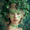 Itscolofy Green Face Jewels Stickers Halloween Ivy Costume, Glitter Green Face Gems Self Adhesive Glue Festival Makeup Cosplay Dress Up Accessories Women Grils