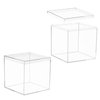 Clear box with Lid,Worasign Plastic Clear Acrylic Square Cube Containers with Lid Storage Boxes 4.7x4.7x4.7 Inches for Candy Pill ,Tiny Jewelry Beads, Coins, findings, Craft Supplies, Sewing