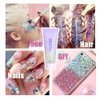 Go Ho White Pink and Blue Body Glitter Set,Singer Concerts Face Glitter Gel Makeup,Holographic Long Lasting Chunky Sequins Glitters for Eye Lip Hair Nails,Festival Rave Accessories