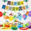Dinosaur Birthday Party Supplies, Dinosaur Happy Birthday Letter Banner Hanging Swirl Table Honeycomb Centerpiece Decoration Kit for Boys Girls Kids Dino Themed Birthday Baby Shower, Vicycaty