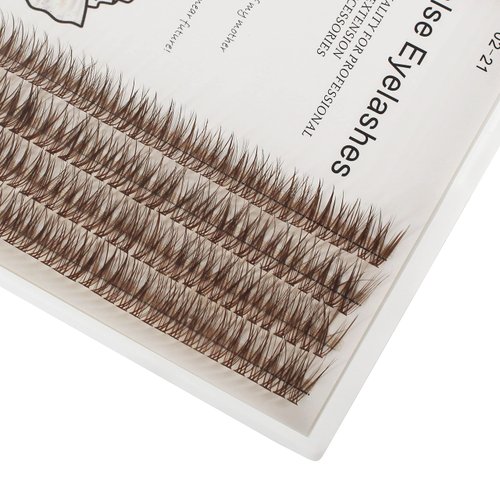 Bodermincer 231 Clusters D Curl Dark Brown/Black Individual Eyelash Extension Fish Tail Cluster Eyelashes Premium Eyelashes Mink Lashes Professional Lash Extension (16mm, Dark Brown)