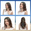 FUGZAUD 7 Pack Paper Flower Crown Floral Headband Wreath Garland Bohemian Style Wedding Bride Bridal Headwear Party Festivals Hair Accessories Mixed Color (With Rope)