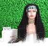 Deep Wave Headband Wig Human Hair Wigs for Black Women - Brazilian Virgin Hair Deep Wave Wig Headband - Glueless None Lace Front Deep Curly Wigs Human Hair 150% Density Natural Black (18 Inch)