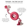 Pet Passion Natural Rubber Tire and Organic Cotton Rope Pull and Chew Dog Toy for All Pet Breeds, Pink, One Size