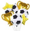 8 Pcs 22 inch 4D Sphere Soccer Balloons Foil Gold Trophy Star Champion Balloon for Soccer Birthday Party Decorations Graduation Sports Football World Cup Party Supplies