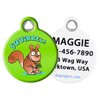 Dog Tag Art Nature Lovers Pet ID Tag for Dogs and Cats (Small (7/8" Diameter), Squirrel)