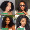 HLSK Kinky Curly Clip in Hair Extensions Human Hair for Black Women -120G 16Inch 8Pcs 18Clips Double Weft Brazilian Remy Human Hair Curly Clip in Extensions Thick to Ends Natural Black