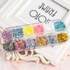Irregular Nail Foil Fragments Glitter for Nail Art, Nail Foil Flakes Opal Glitter Aurora Effect Acrylic Nail Powders Nail Foil Paillette for Nail Decoration