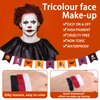EBaokuup 3 Set Black White Red Face body Paint,3 Colors Clown Makeup Kit with Sponge and Brush,Joker Face Body Paint for Halloween Cosplay,Special Effect Makeup and Costume-Themed Party