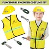 Cocojeci Boys Dress up Trunk Costumes Set,15pcs Pretend Role Play Set Fireman, Police, Construction Worker Costume with Accessories for Kids Ages 3-7