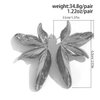 Octwine Vintage Statement Leaf Silver Gold Boho Chunky Earrings Dangling for Women Stud Flower Earrings Chandelier Statement Earrings Sparkly Simple Earrings for Women (Silver)
