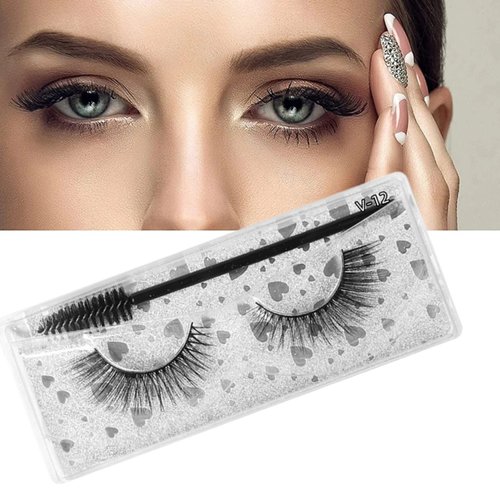 J.Fabrizio Eyelashes Makeup Natural 3D Dense Sexy False Lashes Soft Can Be Used Repeatedly False Eyelashes With Eyelash Brush Without Lash adhesive V-12 10mm