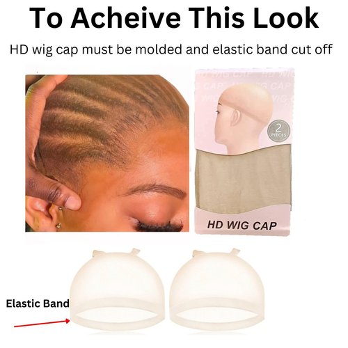 MRS GWEN HD Lace Wig Cap 4 PCS Ultra Thin Wig Cap Invisible Melt to Scalp Stretch to Fit (HD Wig Cap 2Packs is 4Pcs)