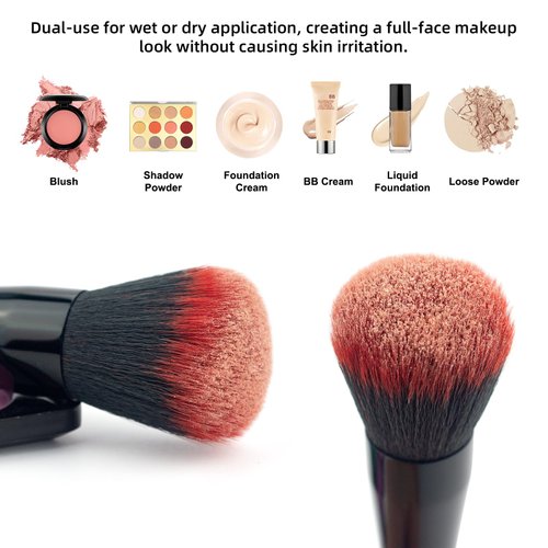 Beautiful Makeup Brushes, Make Up Brushes Set Transparent Handle for Blush Foundation Eye Shadow Kabuki Concealer Cosmetic Brushes Kits Red Black Makeup Tools