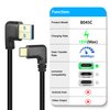 GELRHONR Gold Plated Short Left Angle USB Type C Cable, 90 Degree 18W Fast Charging USB A to USB C Cable (Black-Left-0.25M-Gold Plated)