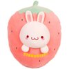 ARELUX 18in Bunny Plush Pillow Cute Strawberry Stuffed Animal Kawaii Anime Bunny Plushie Soft Hugging Pillow Plush Toy Friends Family Members