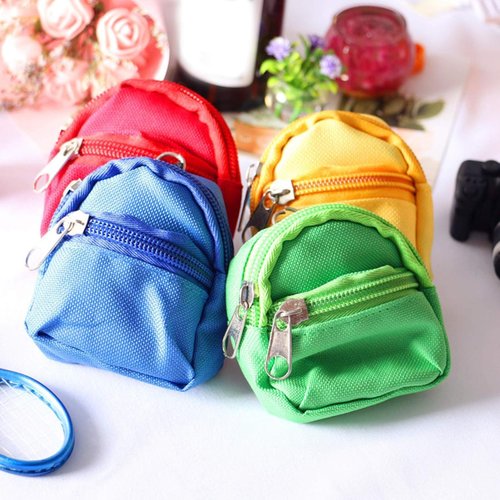 1Pc Blue Mini Doll Backpack School Bag Model Dollhouse School Accessory for Dollhouse Dollhouse, Dollhouse Accessories，Simulation Mini School Bag Model ，Dolls and Accessories
