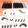 Focipeysa Eyelash Clusters 100D 200D Lashes Extensions with Bottom Lash Volume Lash Clusters 256pcs Individual Eyelash Extensions 12-18mm Mixed Eyelash Extensions DIY D Curl Lash Extension at Home