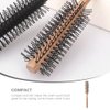 Healeved Small Round Hair Brush for Blow Drying Small Round Brush with Wood Handle and Nylon Bristles Curling Brush Hair Styling Brush for Short Hair Bangs and Men's Beards